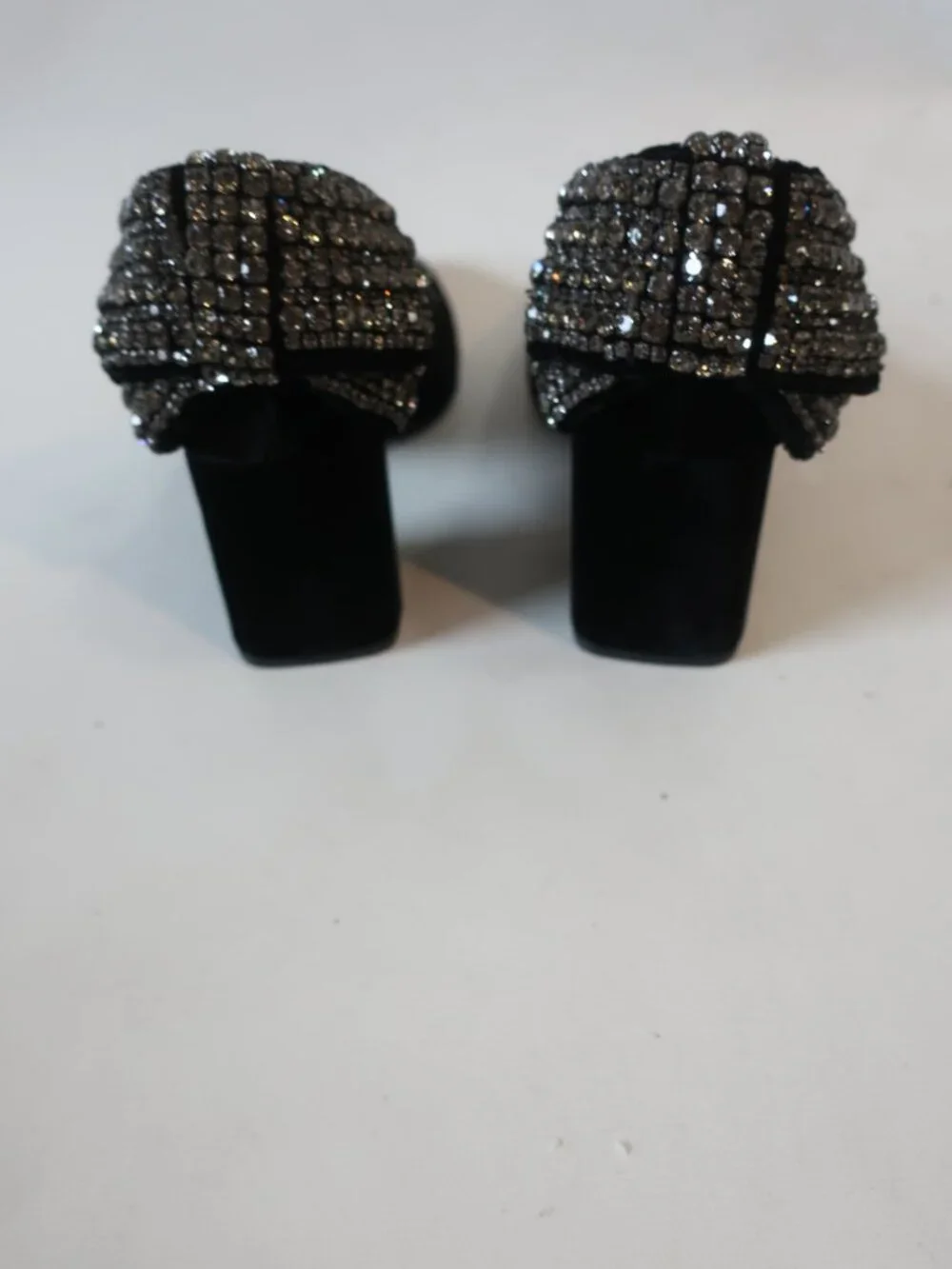 NWOB Womens Tory Burch Black Josephine Velvet Rhinestone Bow Pumps 5.5